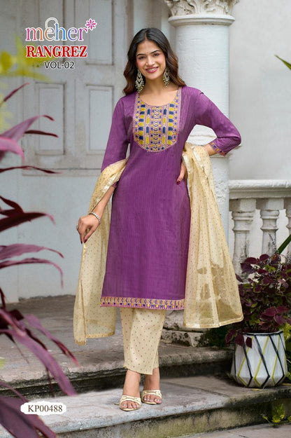 Rangrez Vol 2 Meher Dobby Readymade Pant Style Suits Wholesaler India