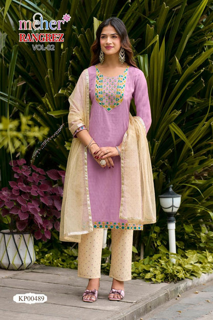 Rangrez Vol 2 Meher Dobby Readymade Pant Style Suits Wholesaler India