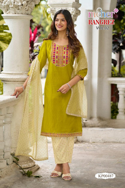 Rangrez Vol 2 Meher Dobby Readymade Pant Style Suits Wholesaler India