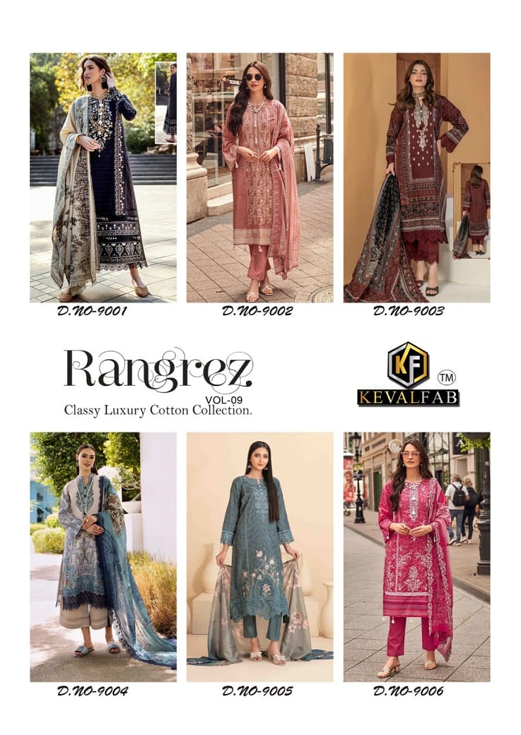 Rangrez Vol 9 Classy Luxury Cotton Collection Keval Fab Lawn Karachi R ...