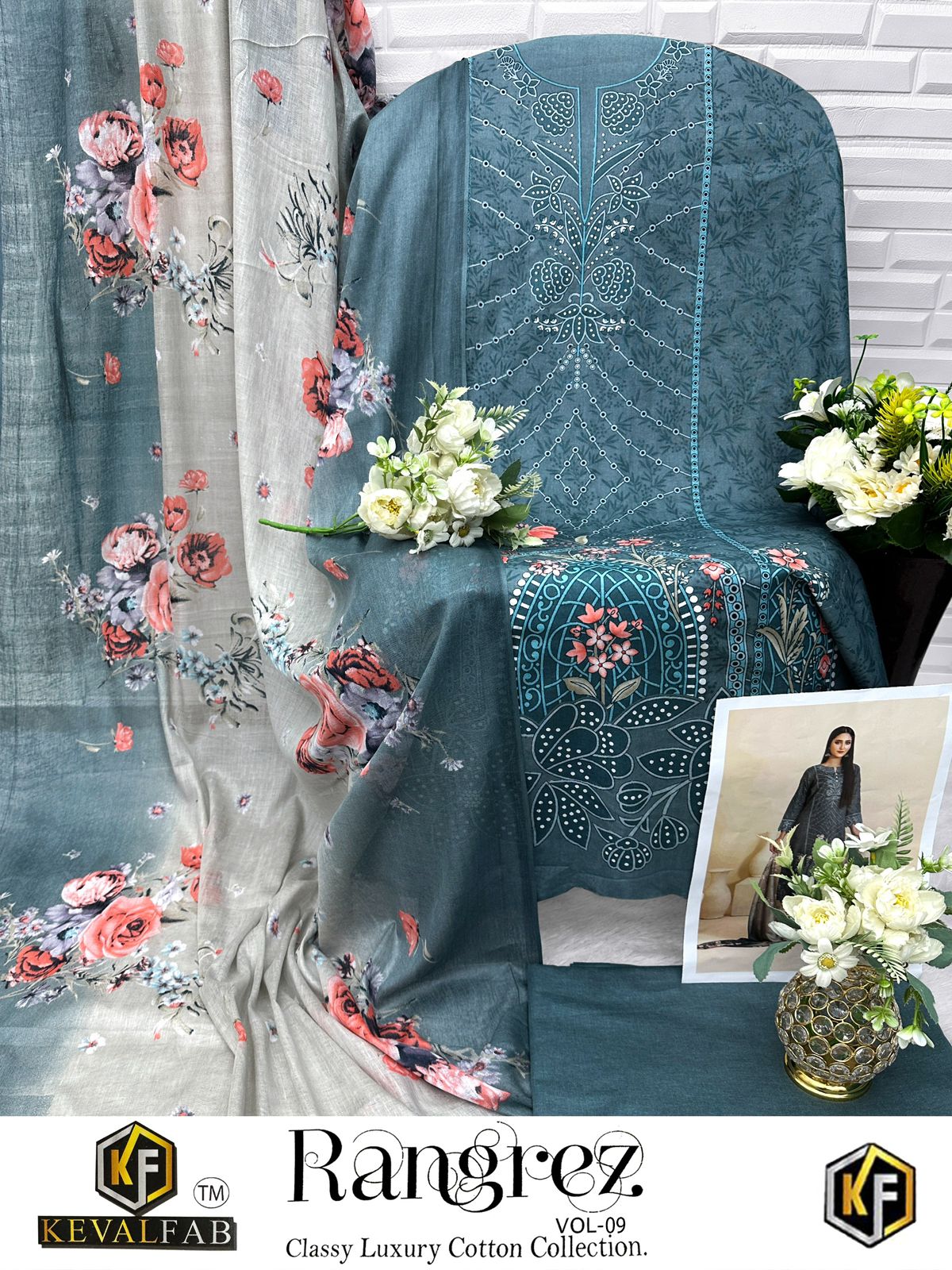 Rangrez Vol 9 Classy Luxury Cotton Collection Keval Fab Karachi Salwar Suits Wholesale Price