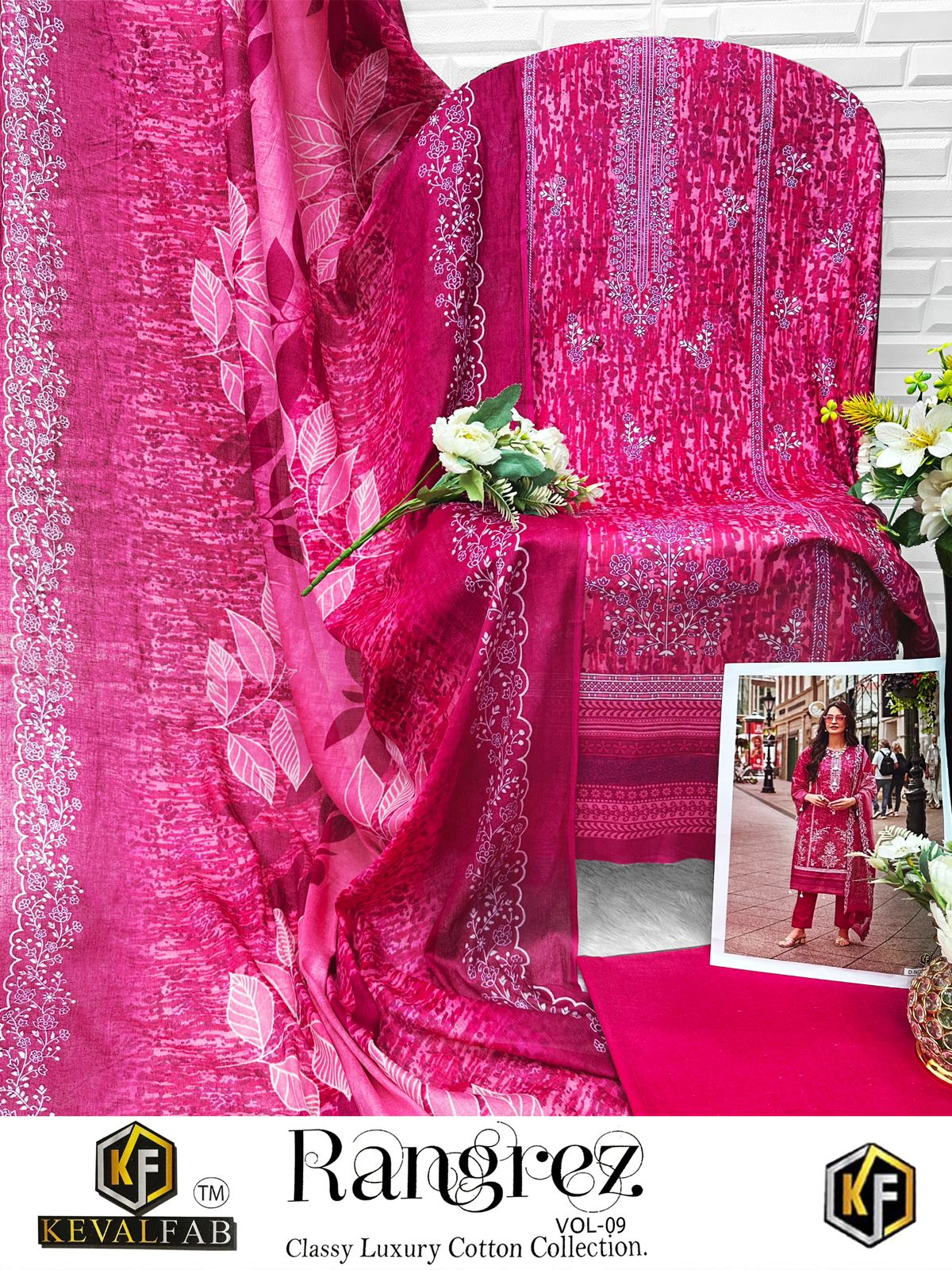 Rangrez Vol 9 Classy Luxury Cotton Collection Keval Fab Karachi Salwar Suits Wholesale Price