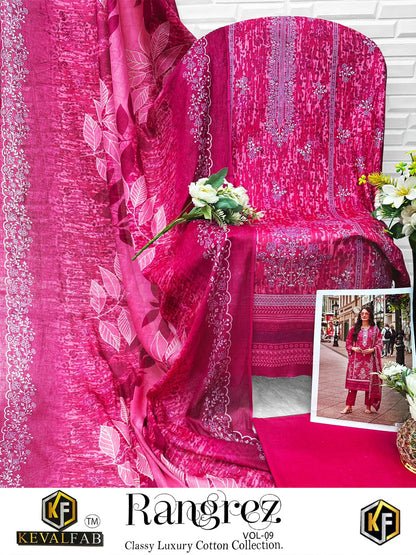 Rangrez Vol 9 Classy Luxury Cotton Collection Keval Fab Karachi Salwar Suits Wholesale Price