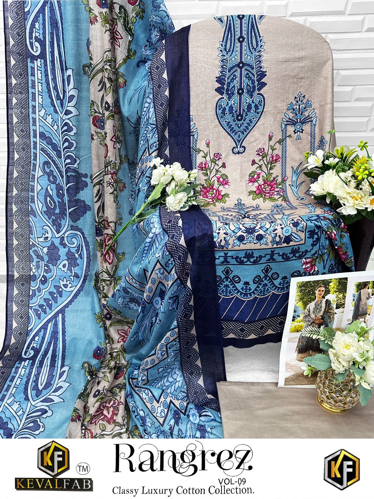 Rangrez Vol 9 Classy Luxury Cotton Collection Keval Fab Karachi Salwar Suits Wholesale Price