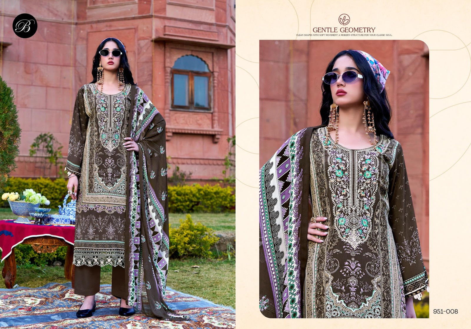 Rangreza Belliza Designer Studio Pure Crape Karachi Salwar Suits Exporter