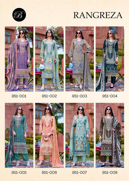 Rangreza Belliza Designer Studio Pure Crape Karachi Salwar Suits Exporter