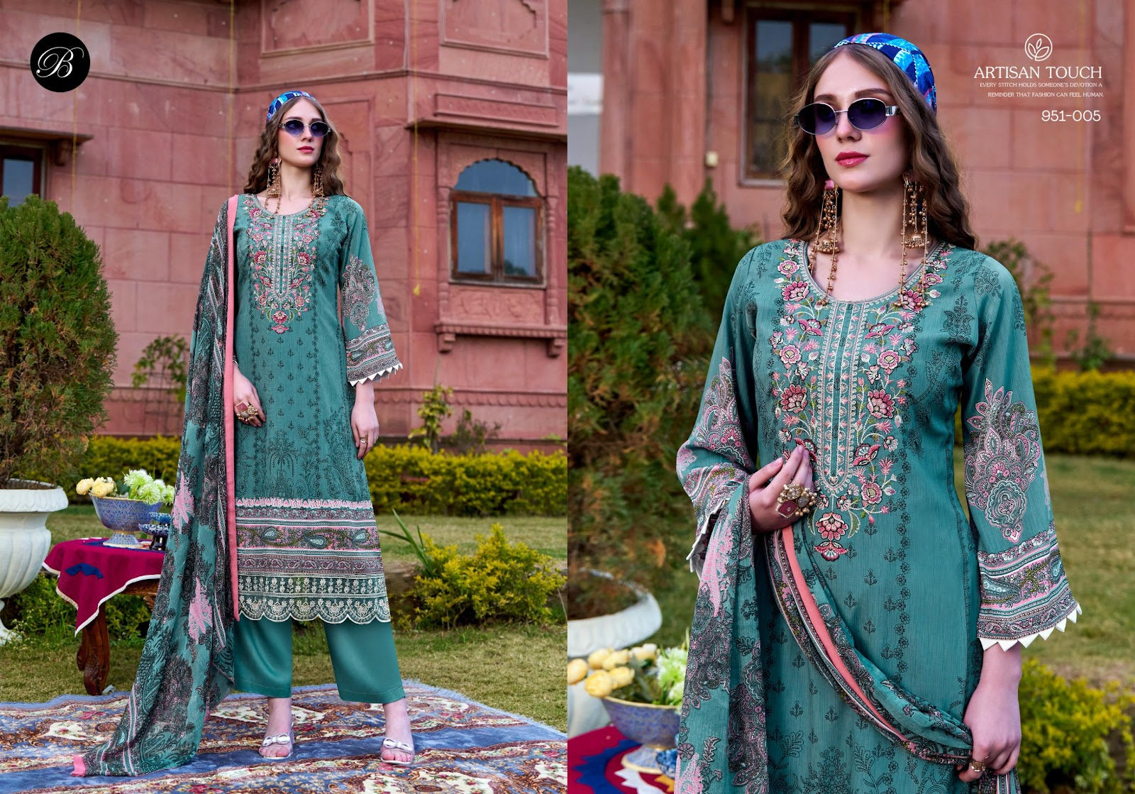 Rangreza Belliza Designer Studio Pure Crape Karachi Salwar Suits Exporter