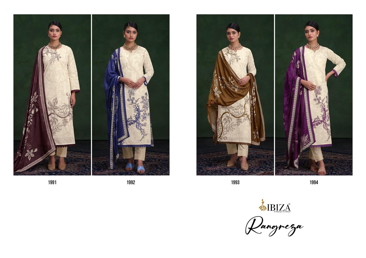 Rangreza Ibiza Pure Organdy Pant Style Suits Exporter Gujarat