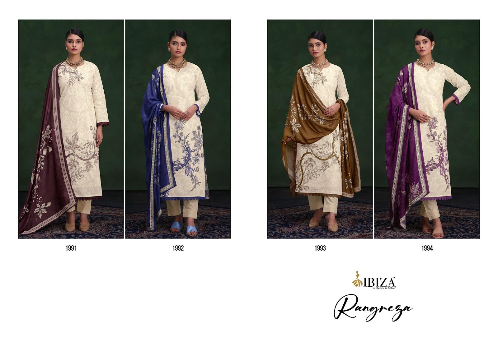 Rangreza Ibiza Pure Organdy Pant Style Suits Exporter Gujarat