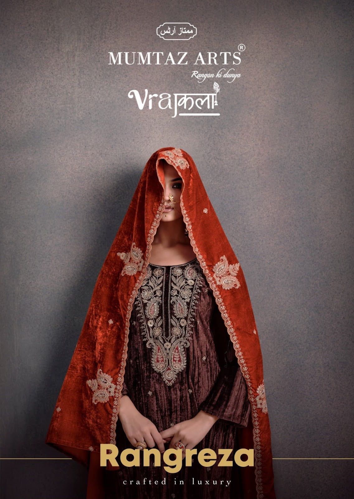 Rangreza Mumtaz Arts Crush Velvet Suits Wholesale Rate