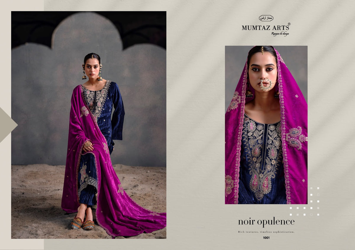 Rangreza Mumtaz Arts Crush Velvet Suits Wholesale Rate