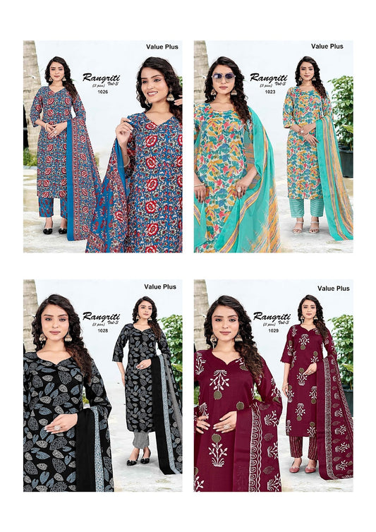 Rangriti Vol 3 Value Plus Rayon Readymade Pant Style Suits Wholesale Rate