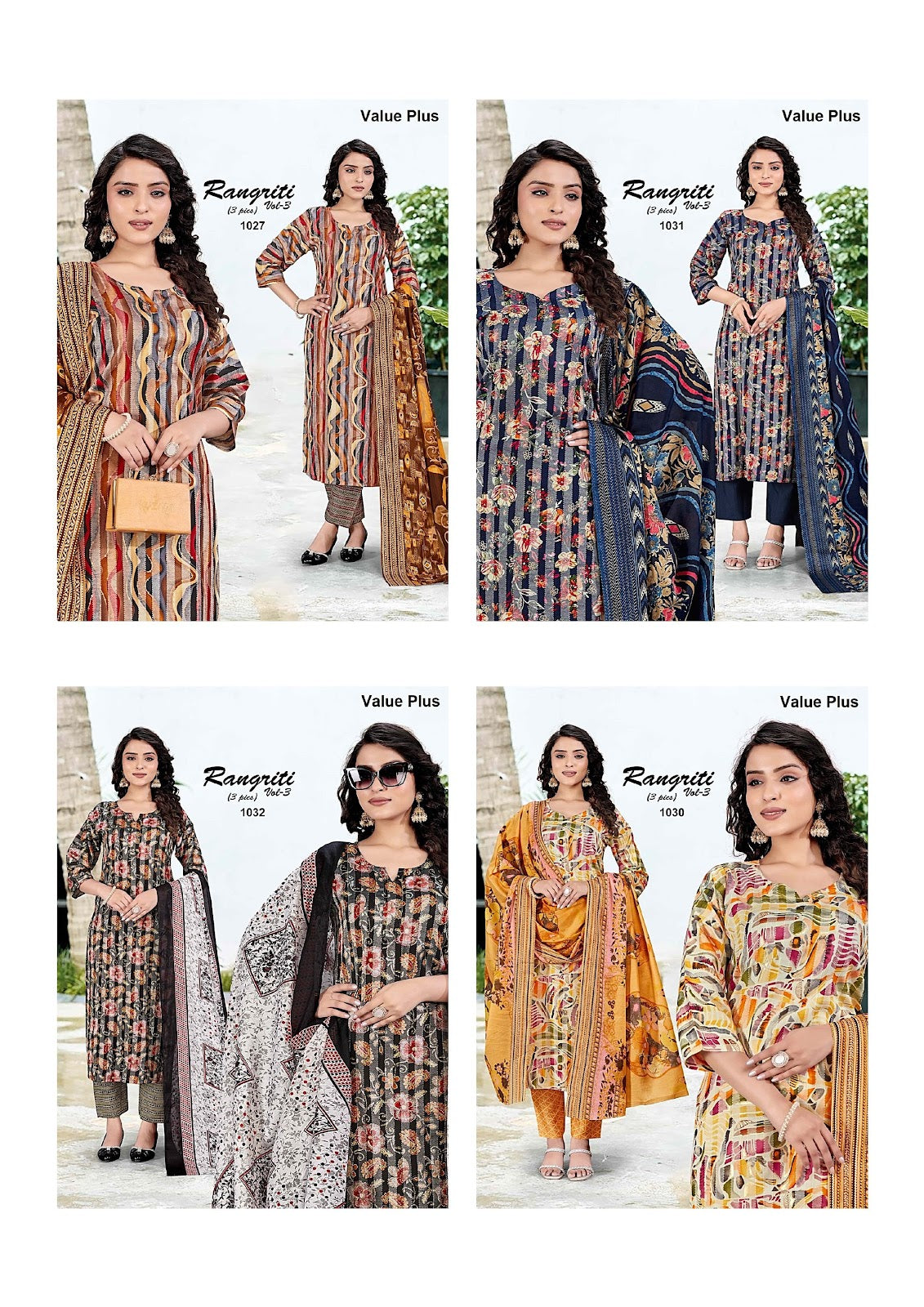 Rangriti Vol 3 Value Plus Rayon Readymade Pant Style Suits Wholesale Rate