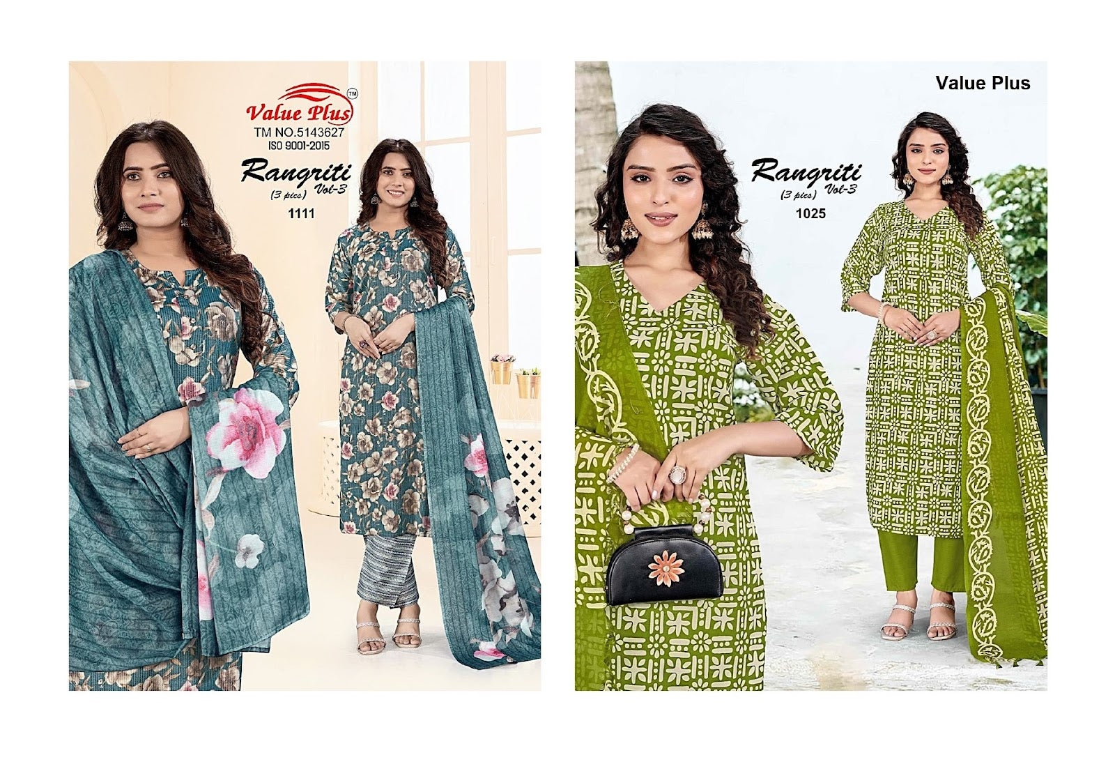 Rangriti Vol 3 Value Plus Rayon Readymade Pant Style Suits Wholesale Rate
