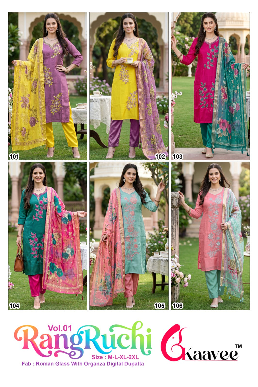 Rangruchi Vol 1 Kaavee Roman Readymade Pant Style Suits Wholesale Price