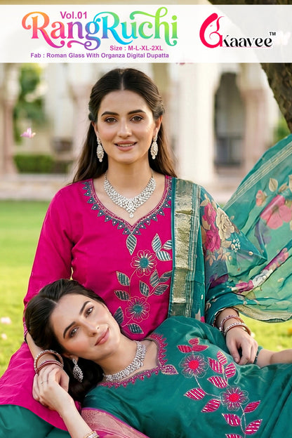 Rangruchi Vol 1 Kaavee Roman Readymade Pant Style Suits Wholesale Price