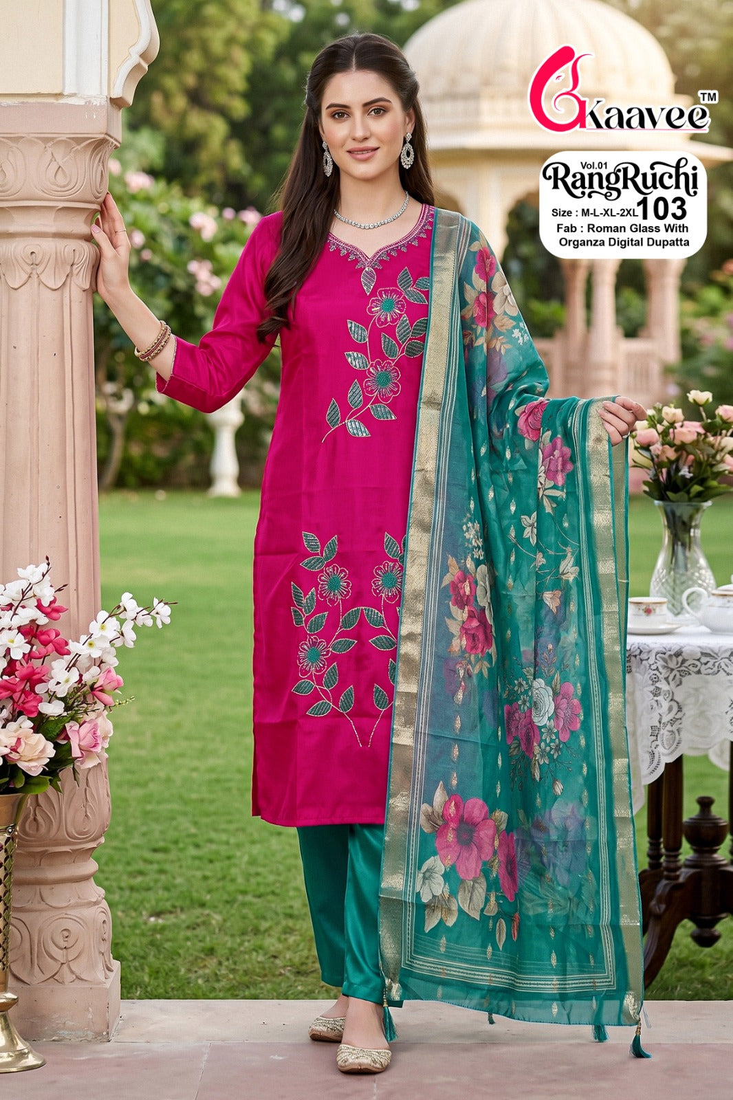 Rangruchi Vol 1 Kaavee Roman Readymade Pant Style Suits Wholesale Price