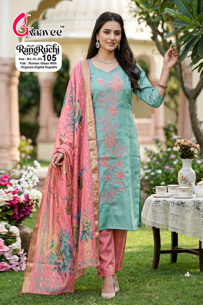 Rangruchi Vol 1 Kaavee Roman Readymade Pant Style Suits Wholesale Price