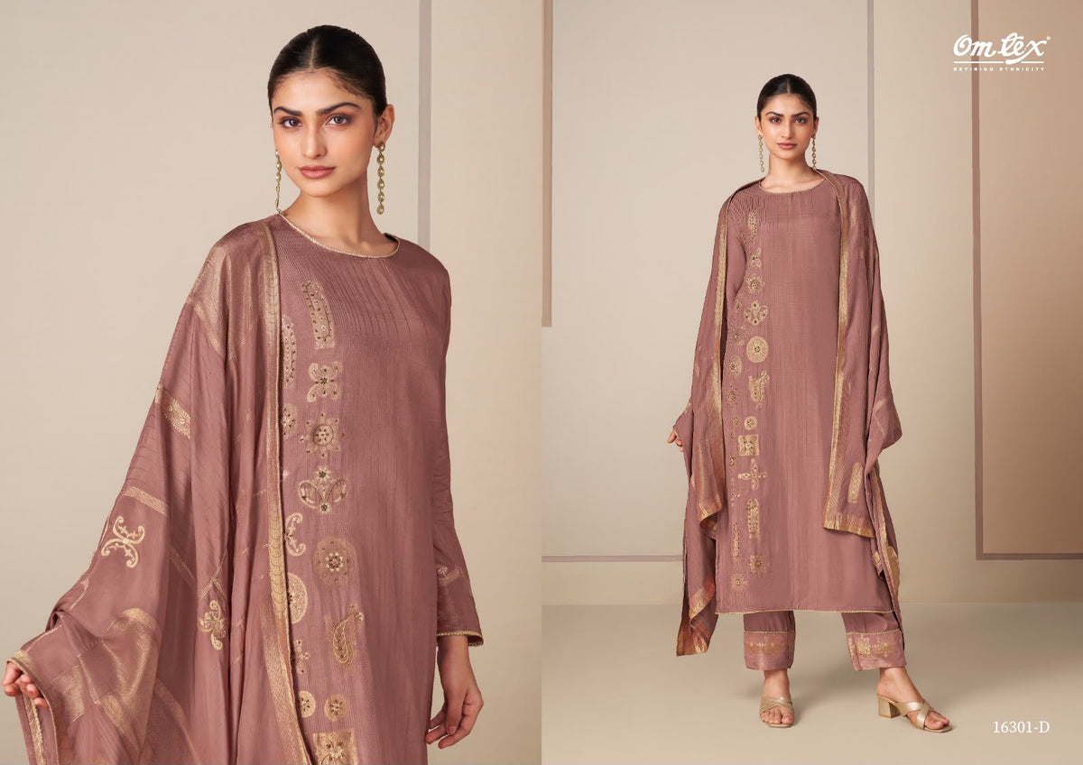 Rangtaari Omtex Muslin Jacquard Pant Style Suits Supplier Gujarat