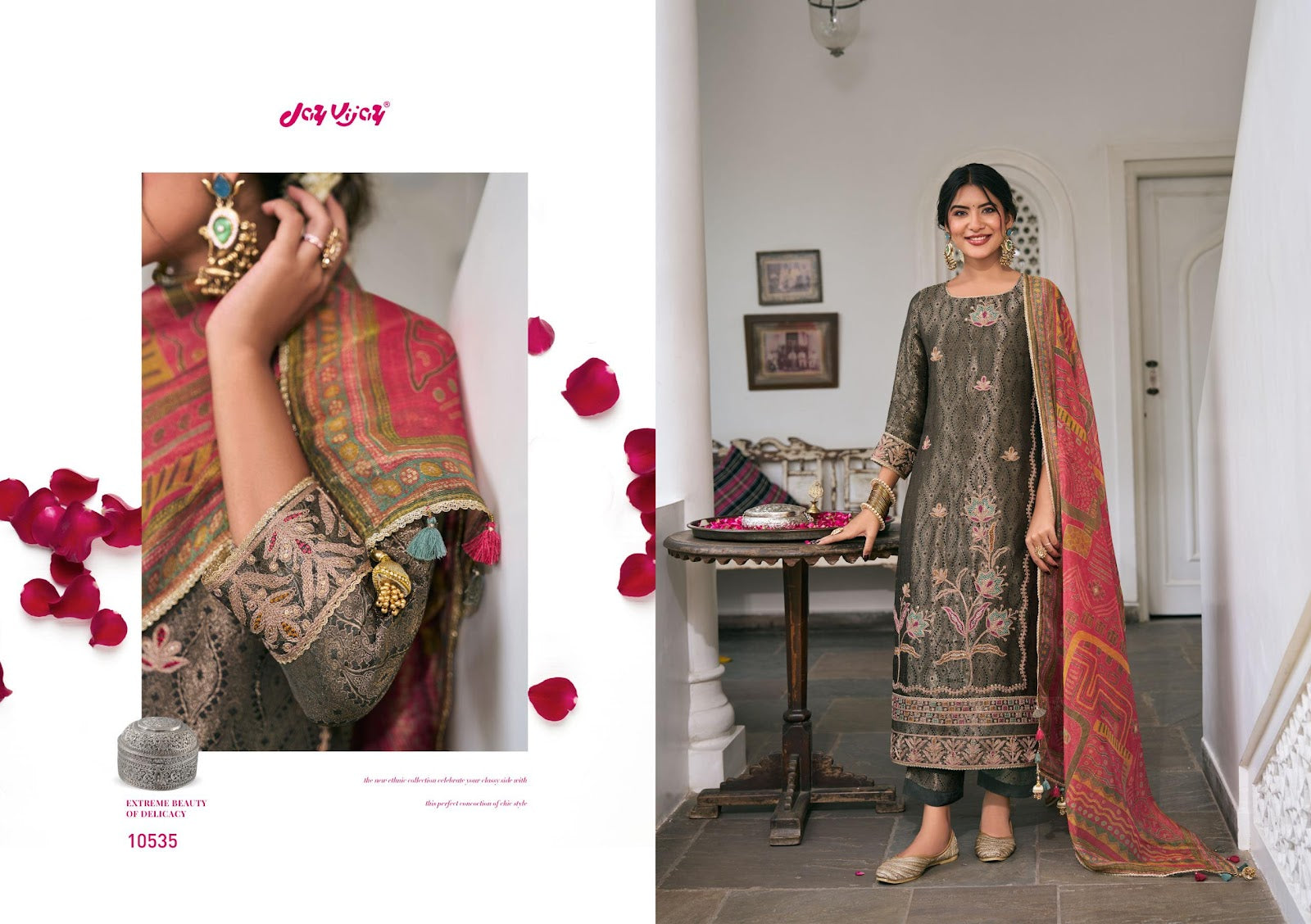Rani Baagh Jay Vijay Pant Style Suits Wholesaler Ahmedabad
