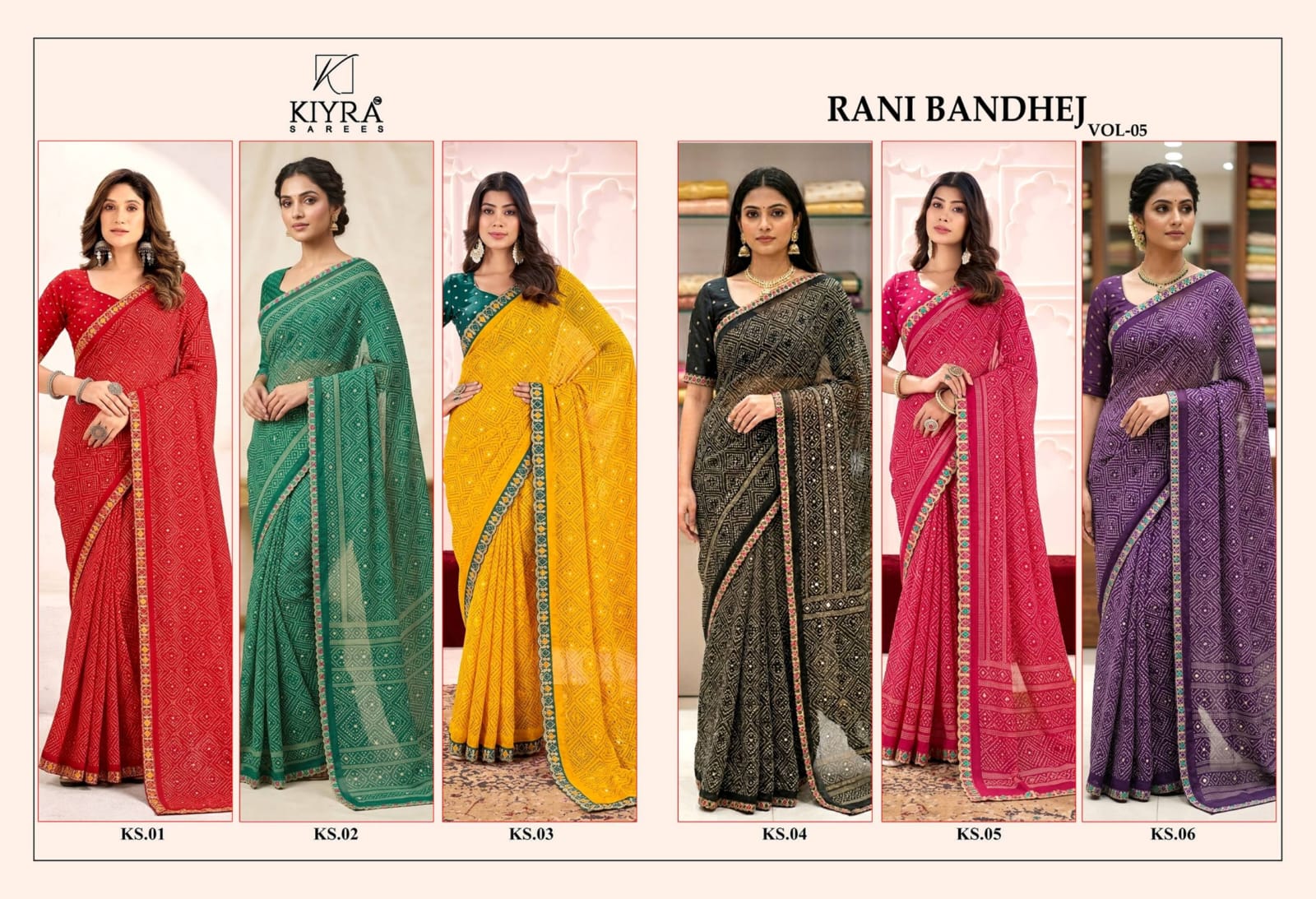 Rani Bandhej Vol 5 Kiyra Georgette Sarees Supplier