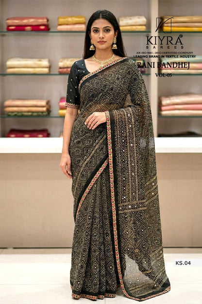 Rani Bandhej Vol 5 Kiyra Georgette Sarees Supplier