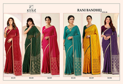 Rani Bandhej Vol 6 Kiyra Georgette Sarees Manufacturer