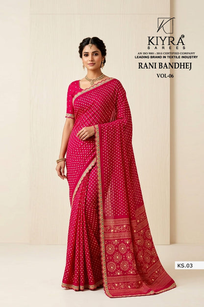 Rani Bandhej Vol 6 Kiyra Georgette Sarees Manufacturer