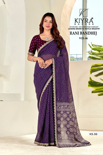 Rani Bandhej Vol 6 Kiyra Georgette Sarees Manufacturer