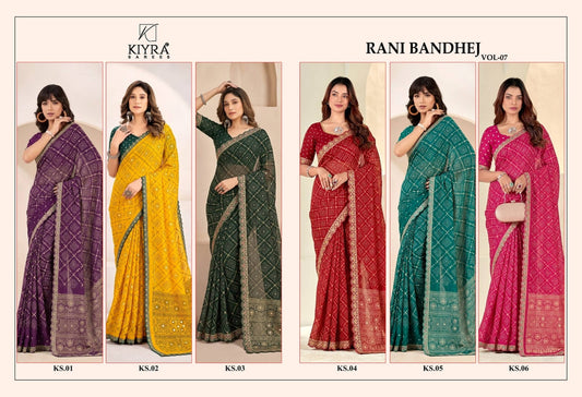Rani Bandhej Vol 7 Kiyra Georgette Sarees Wholesale