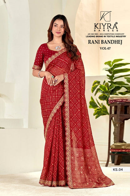 Rani Bandhej Vol 7 Kiyra Georgette Sarees Wholesale