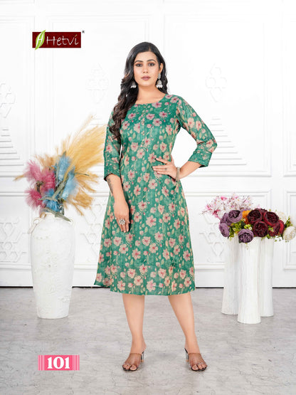 Rani Hetvi Erode Silk Anarkali Kurtis Manufacturer