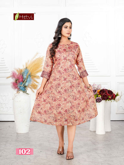 Rani Hetvi Erode Silk Anarkali Kurtis Manufacturer