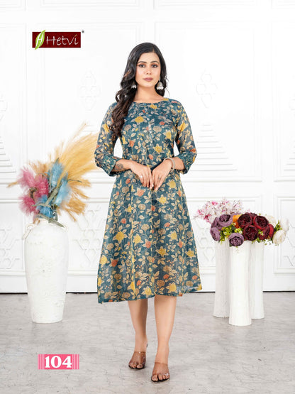 Rani Hetvi Erode Silk Anarkali Kurtis Manufacturer