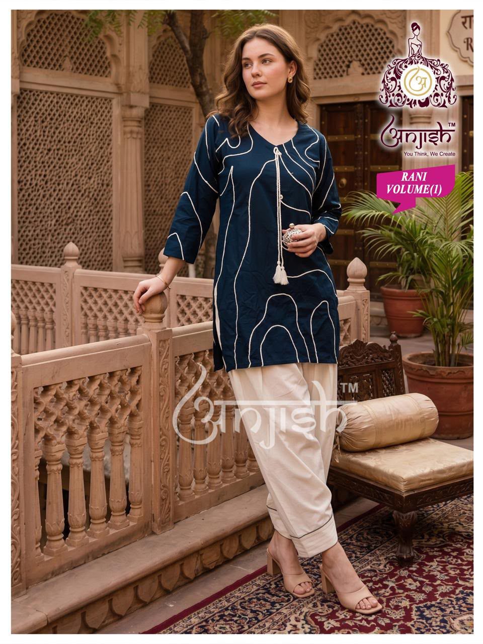 Rani Vol 1 Farsi Salwar Anjish Reyon Kurti Bottom Set Supplier Gujarat