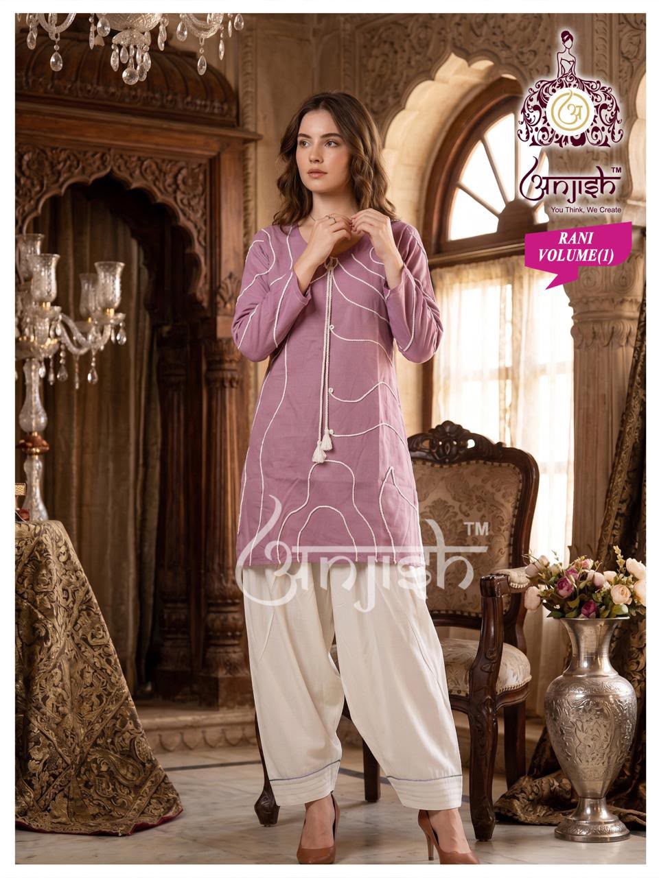 Rani Vol 1 Farsi Salwar Anjish Reyon Kurti Bottom Set Supplier Gujarat