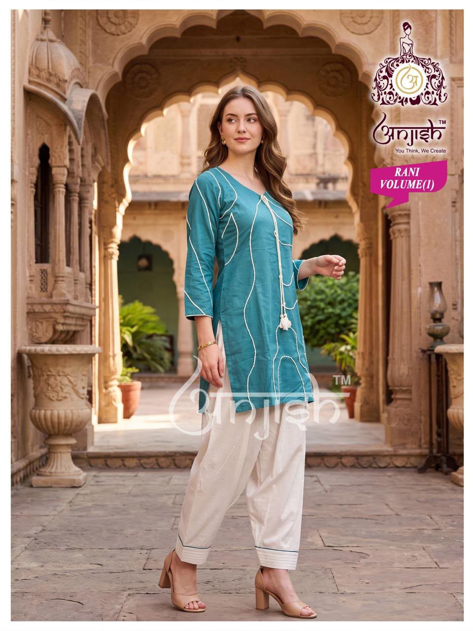 Rani Vol 1 Farsi Salwar Anjish Reyon Kurti Bottom Set Supplier Gujarat
