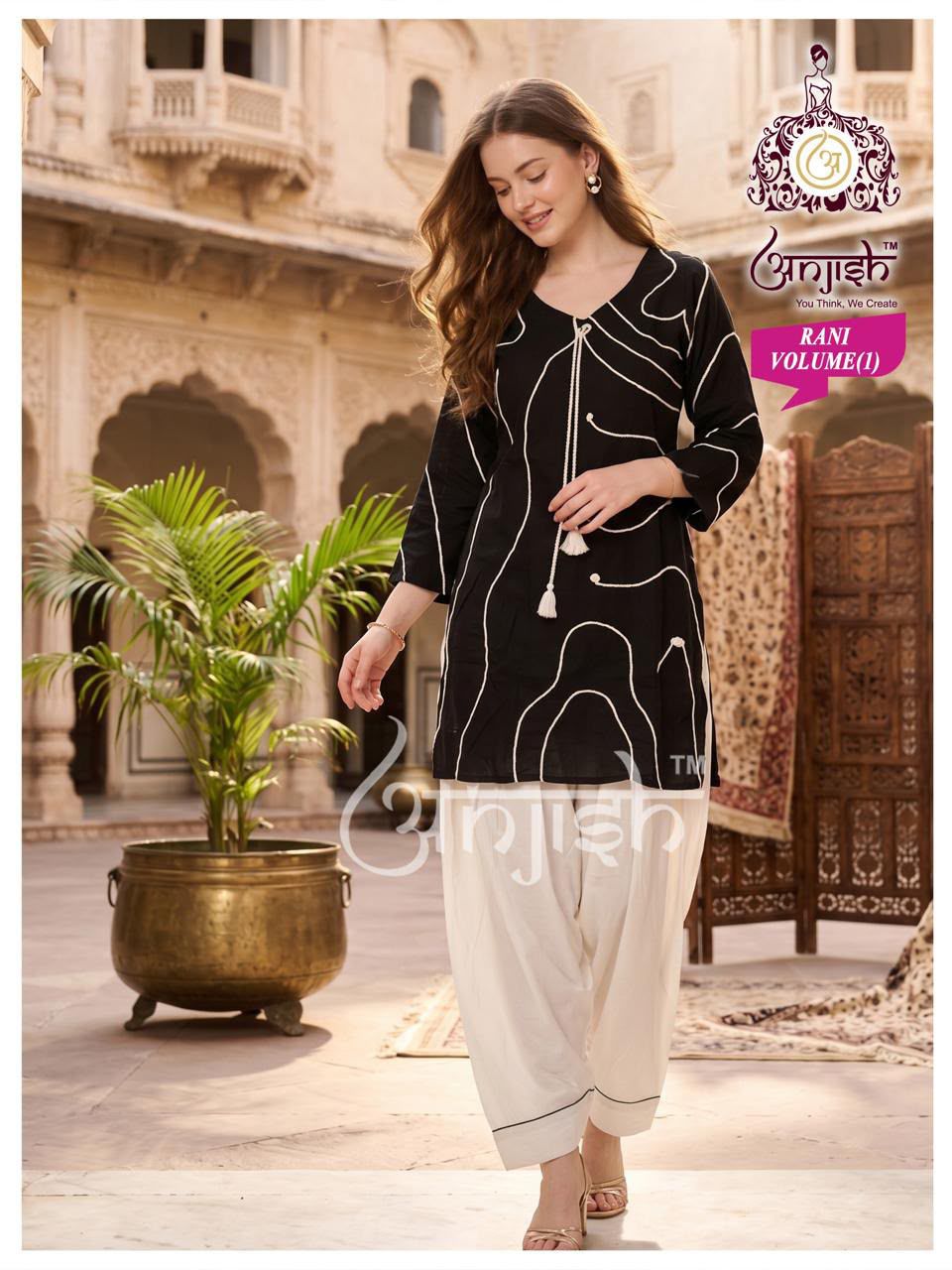 Rani Vol 1 Farsi Salwar Anjish Reyon Kurti Bottom Set Supplier Gujarat