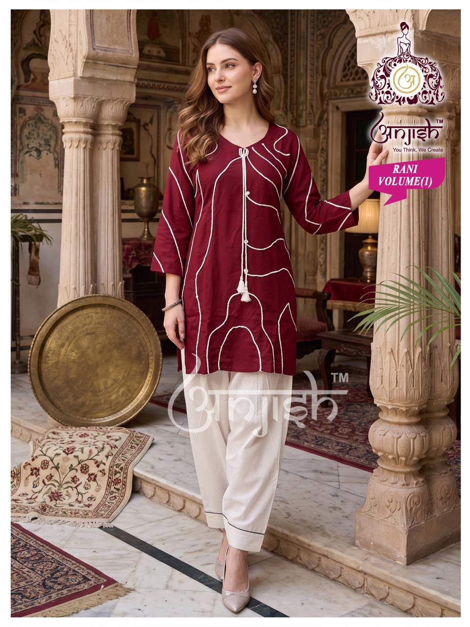 Rani Vol 1 Farsi Salwar Anjish Reyon Kurti Bottom Set Supplier Gujarat
