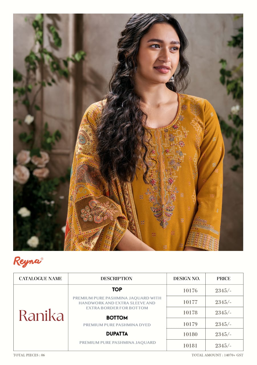 Ranika Reyna Jacquard Pashmina Suits Supplier Ahmedabad