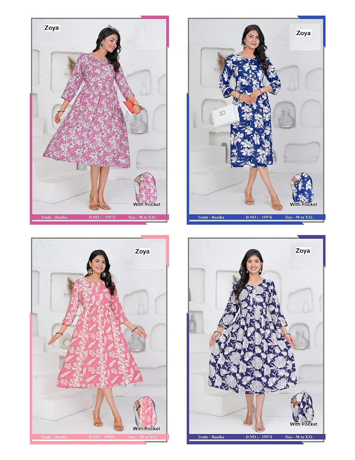 Ranika Zoya Rayon Kurti With Pocket Wholesaler India