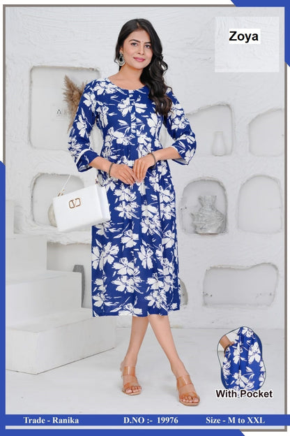 Ranika Zoya Rayon Kurti With Pocket Wholesaler India