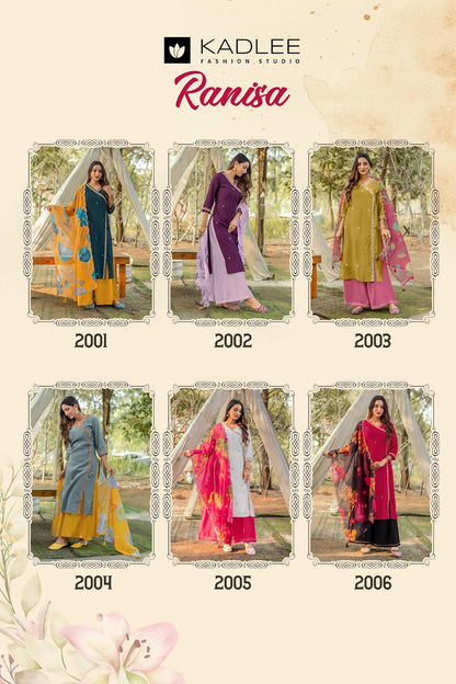 Ranisa Kadlee Viscose Weaving Readymade Plazzo Style Suits Wholesaler Ahmedabad