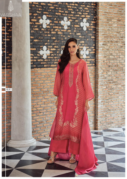 Ranjeesh Varshaa Viscose Plazzo Style Suits Manufacturer India