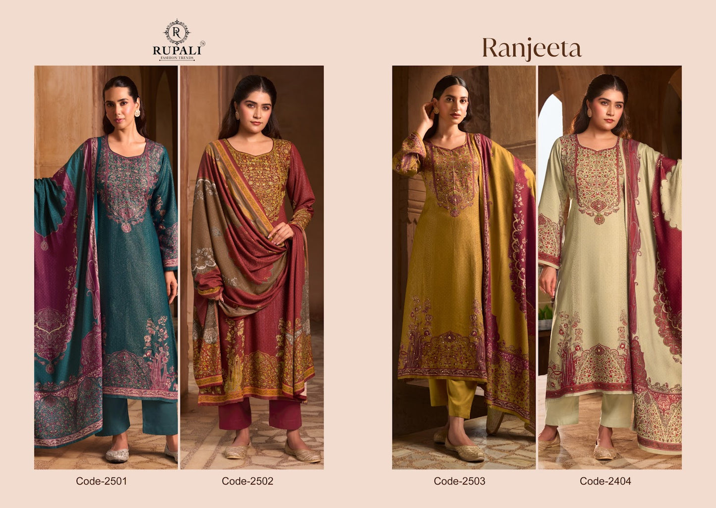 Ranjeeta Rupali Viscose Pashmina Suits Exporter Gujarat