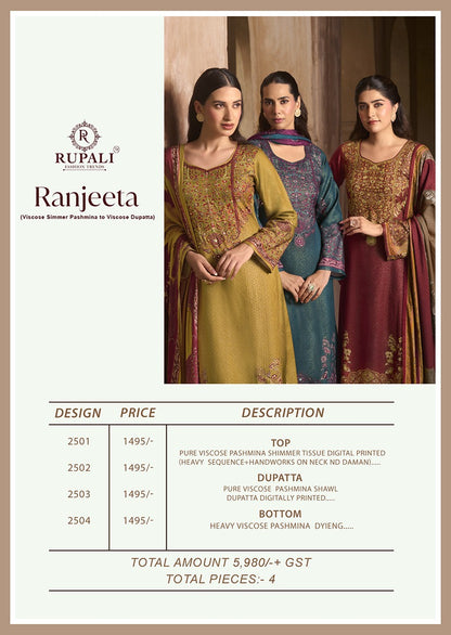 Ranjeeta Rupali Viscose Pashmina Suits Exporter Gujarat