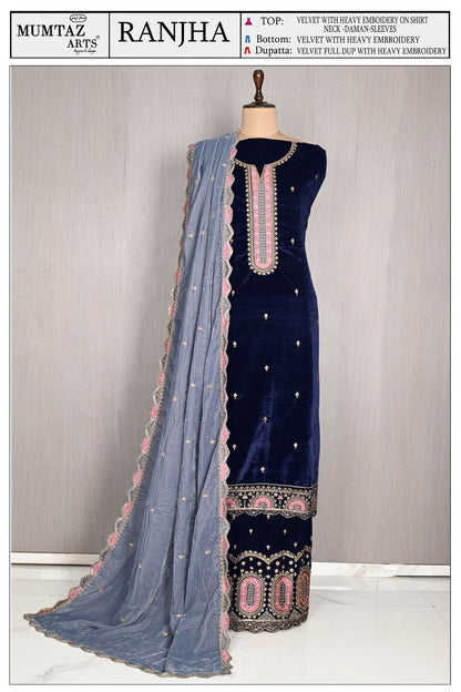 Ranjha Mumtaz Arts Velvet Suits Wholesaler Ahmedabad