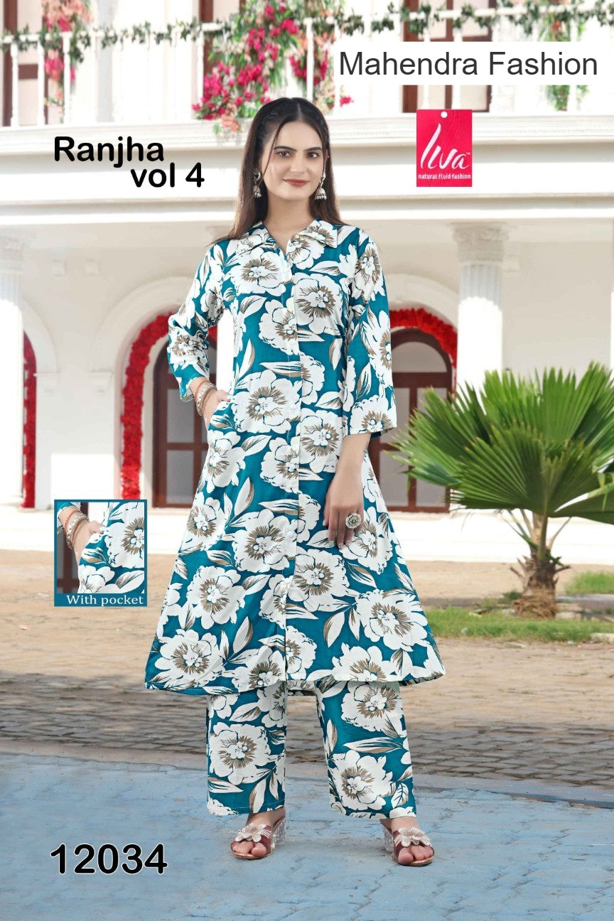 Ranjha Vol 4 Mahendra Fashion Liva Rayon Co Ord Set Exporter Gujarat
