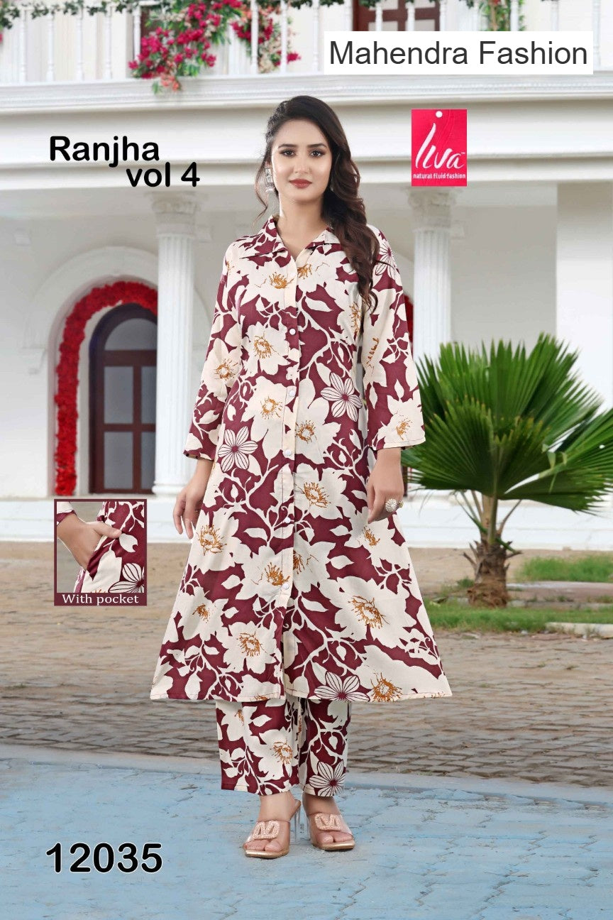 Ranjha Vol 4 Mahendra Fashion Liva Rayon Co Ord Set Exporter Gujarat