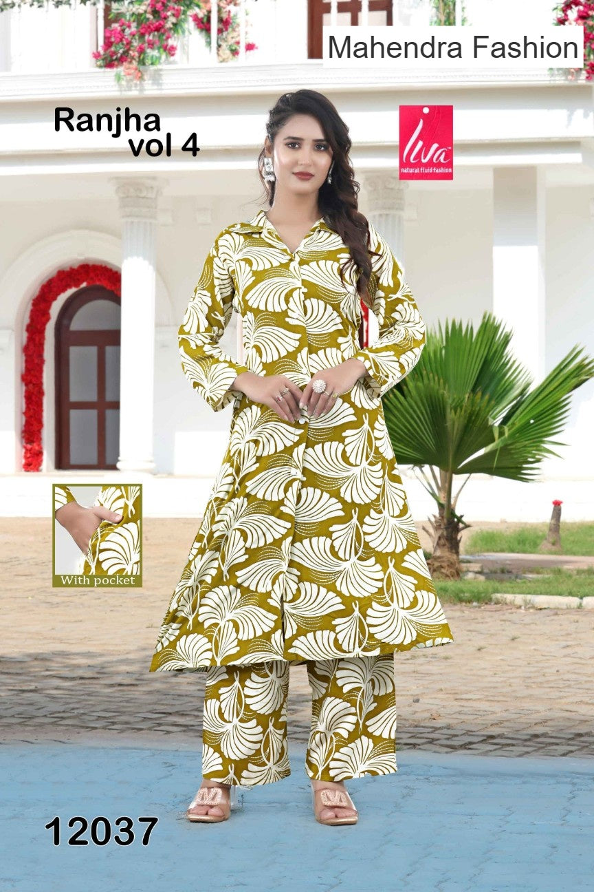 Ranjha Vol 4 Mahendra Fashion Liva Rayon Co Ord Set Exporter Gujarat